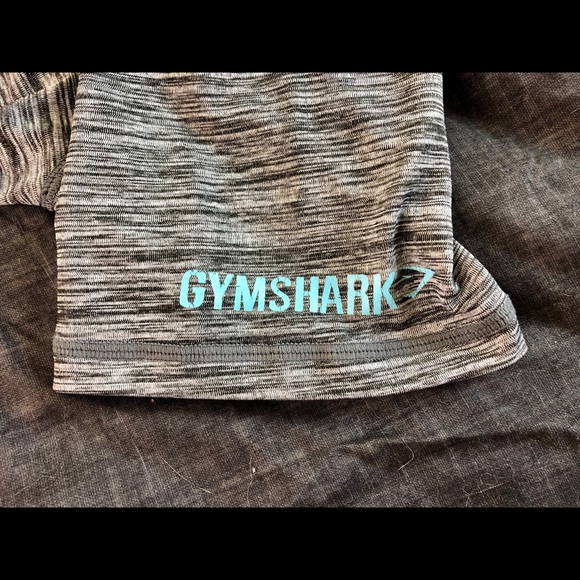 Gymshark Womens Grey Blue Lettering Workout Shirt - Picture 3 of 5